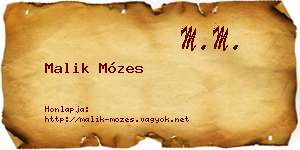 Malik Mózes névjegykártya