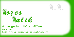 mozes malik business card